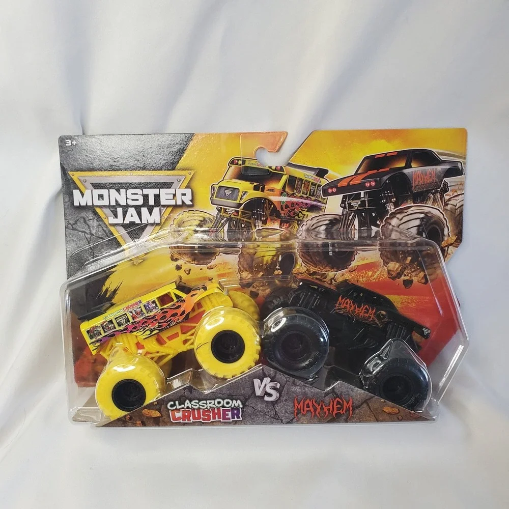 2026 Monster Jam Trucks CLASSROOM CRUSHER School Bus Vs MAYHEM 2 Pack Series 36